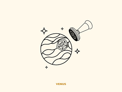Venus branding creative design draw illustration line lineart logo planet poster vector venus