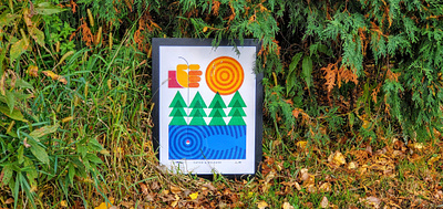 Full Poster: Catch & Release | Posters For Parks 2020 2020 blue circles design fishing geometric green hand illustration lake minnesota orange outdoors poster red sun trees triangles waves yellow