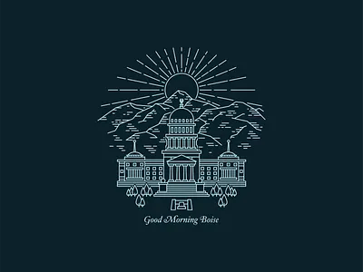 Sunrise Over Boise boise branding idaho illustration line illustration thin lines vector wip