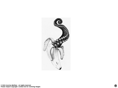 Inktober #3 abstract art banana brandnew crazybanana drawing fruit funny illustration ink inktober inktober2020 mutantfruit tentakle