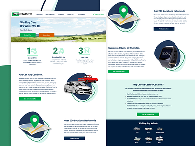 Cashforcars.com Home Page Redesign auto car car sales cash green home page landing page landingpage money online car ui ux