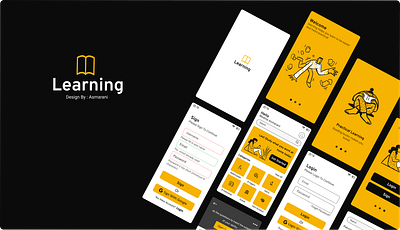 Learning Platform Mobile App dark design learning mobile app mobile ui platform ui yellow