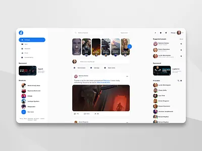 Facebook redesign concept app concept concept design design facebook flat minimal redesign redesign concept social social media socialmedia ui ux web website
