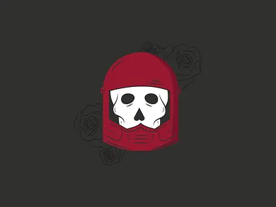 Armor // Vectober 2020 //14 adobe illustrator armor helmet illustration inktober inktober2020 red and black roses skull vectober vectober2020 vector