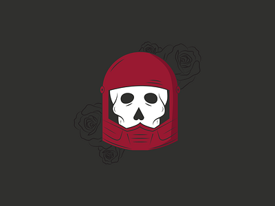 Armor // Vectober 2020 //14 adobe illustrator armor helmet illustration inktober inktober2020 red and black roses skull vectober vectober2020 vector