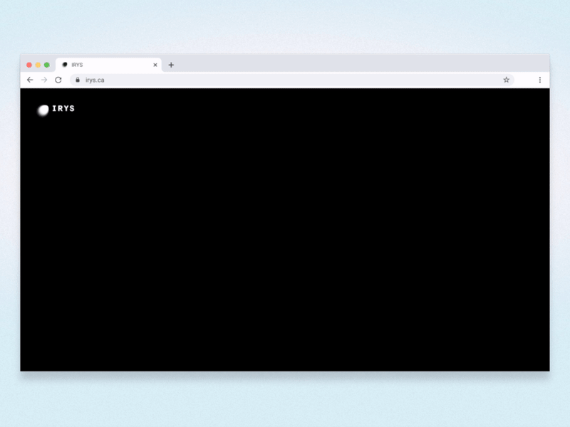 Irys Website brand data visualization identity motion design toronto website design