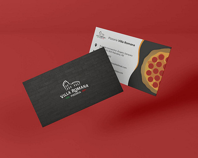 VILLA ROMANA VISIT CARD branding design graphic design icon illustration logo minimal pizza app pizza box pizza logo store visit card web