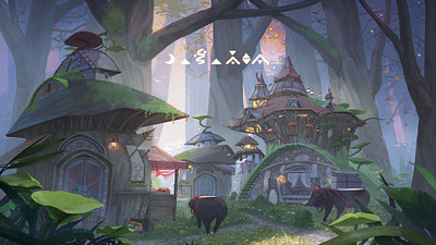 elite village artist background background design concept concept art concept design design enviroment environment art environment design fantasy fantasy background fantasyart forest illustration illustration art illustrations illustrator landscape