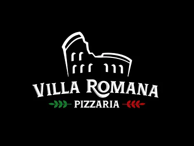 VILLA ROMANA PIZZARIA LOGO branding design fancy food logo graphic design icon illustration logo minimal pizza pizza box pizza logo store