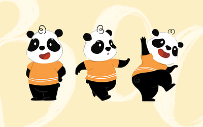 Character design - panda bears character design children childrens book illustration panda panda bear playful