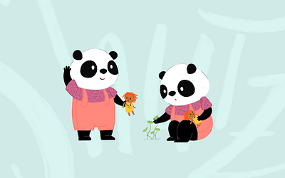 Character design - panda bears character design childrens book childrens book illustration panda bear pandas playful