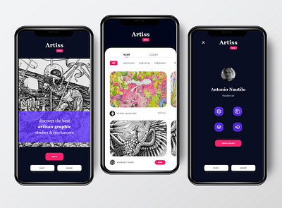 APP ARTISS app design editorial illustration flat graphicdesign illustration minimal productdesign ui ux web