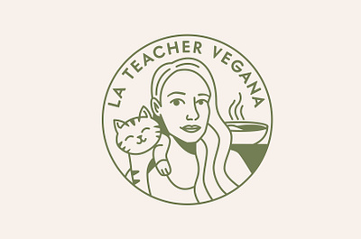 Logo - La Teacher Vegana brand cooking cooking app girl logo vegan