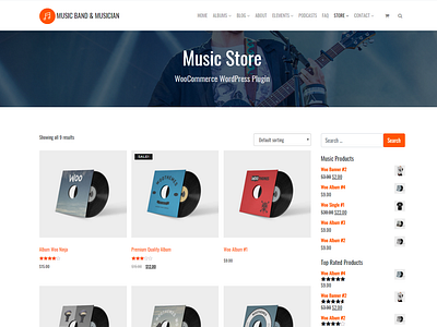 Shop Page Music WordPress Theme album artist band design ecommerce fanclub music music player page builder plugins responsive site builder template theme web design web developement web development woocommerce wordpress wordpress theme