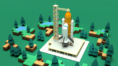 Asset Forge Daily build: Space Shuttle 3d art asset forge blender3d illustration low poly render space shuttle