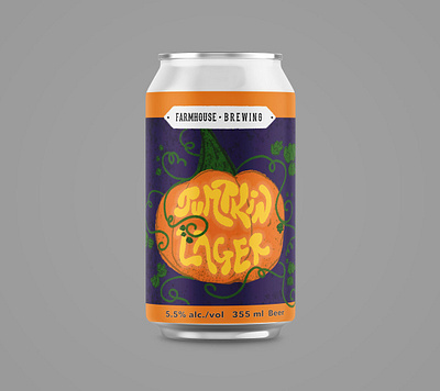 Pumpkin Lager branding craftbeer design hand drawn handlettering illustration lettering texture