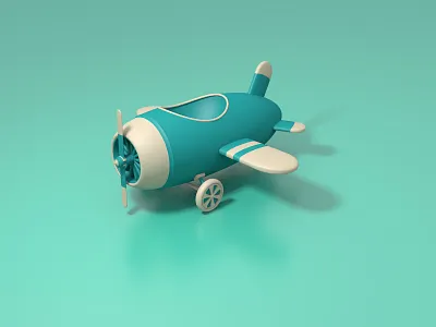Cartoon plane 3d cartoon planet
