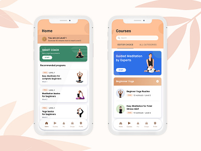 Mindful - Guided meditation for a happy mind and soul 🧘🏾‍♂️ app calm calmness design exercise illustration meditation vector yoga