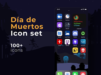 Dia de Muertos Icon Set customization design dia de los muertos dia de muertos halloween icon design icons icons pack icons set ios ios14