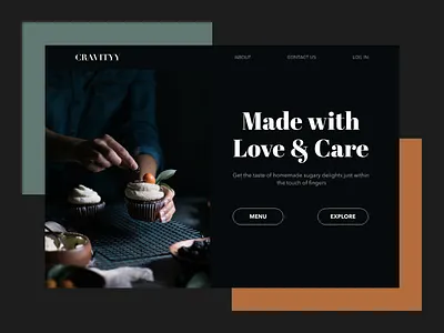 Landing Page for an online bakery adobexd bakery black daily 100 challenge dailyui dark design004 food minimal ui ui design user interface web website design