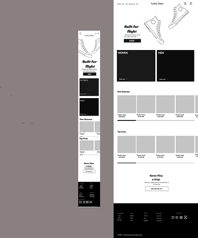shoestore ui uxdesign wireframe