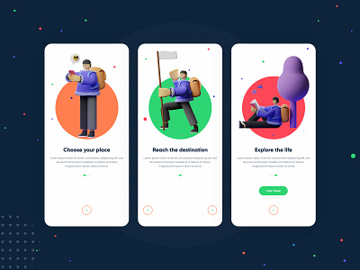 Travel Onboarding 2020 3d 3ddesign app creative design creator design dribbble explore hello dribble lifestyle lifestyle preset onboarding product design travel travel agency travel app typography ui ux