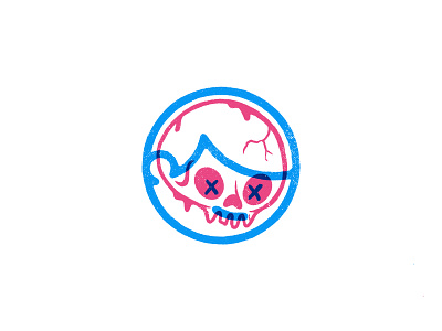 0944 - Tridi Boy 3d blue color death graffiti handmade illustration ipad pro logo procreate red retro skull sticker vintage