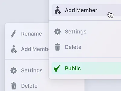 Context menu UI app context menu design art hover hover state menu menu design modules ui uidesign uiux web app