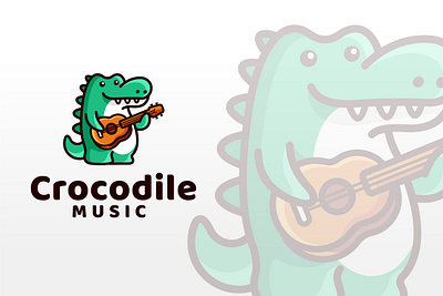 Crocodile Music Logo Template alligator