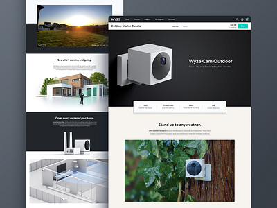 Wyze Cam Outdoor Product Page clean desktop e commerce ecommerce ecommerce design iot landing page landingpage marketing page modern product page product page design smart home smarthome webdesign website