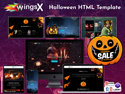 Halloween HTML WingsX - One Page Parallax agency bootstrap4 business clean corporate creative flat gradient multipurpose one page parallax portfolio responsive video background website