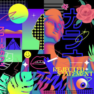 Rejected Statement abstract acid affinitydesigner color futuristic illustration neon psychedelic retrowave vector vivid
