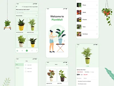 Plants app environment green green app greenhouse mobile app mobile design plant planting plants plants app seeds soil tree