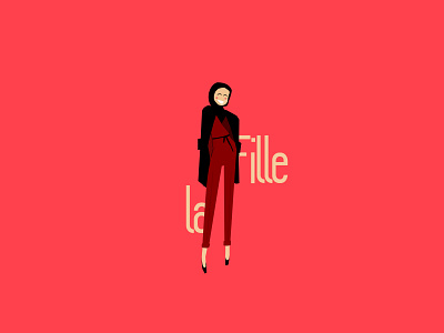 La Fille design flat design flat illustration hijab illustration