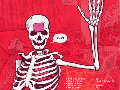 Jack III cover cute fun message party rock skeleton sticker