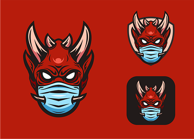 oni Mask animation branding character characterdesign illustration illustrator logo logodesigners mascot vector