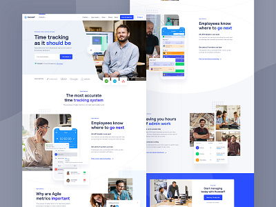 Hubstaff page design app homepage integration landing page sketch ui ux video web design website