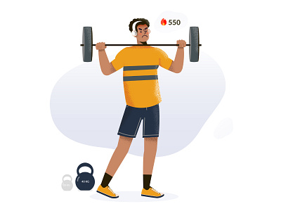 Fitness Man a boy burn calories fitness fitness app fitness illustration fitness website gym gym illustration gym website health healthy illustration