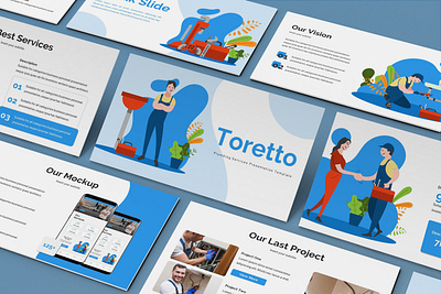 Toretto – Plumber Presentation Template business presentation illustration keynote template lookbook pitchdeck plumber powerpoint template presentation proposal slides