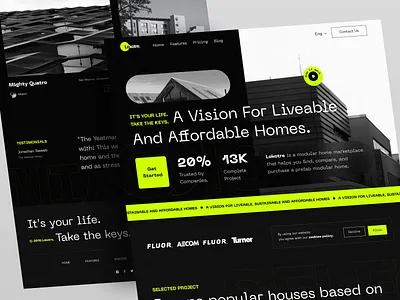 Lokotre - Real Estate Landing Page architect architecture building dark design graphic design header home homepage landing page layouts popular property real estate typography ui unique ux