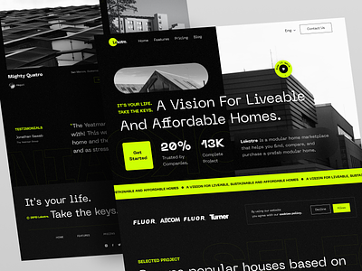 Lokotre - Real Estate Landing Page architect architecture building dark design graphic design header home homepage landing page layouts popular property real estate typography ui unique ux