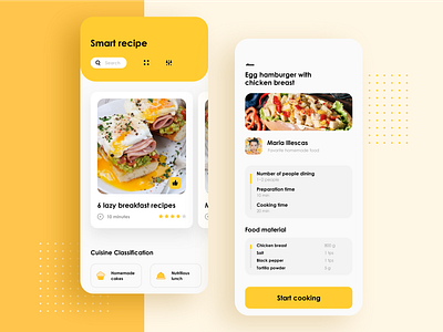 Gourmet app design ui