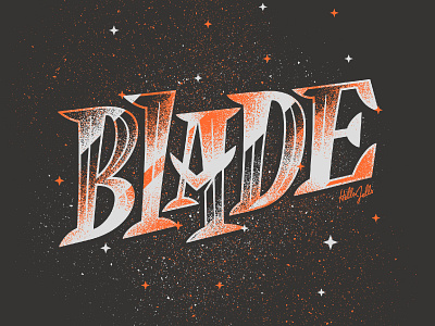 Blade - Typetober Lettering Illustration blade custom type cutting edge glossy gritty hellsjells illustration inktober2020 knife sharp texture type typetober typography