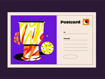 Postcard abstract design digital illustration postcard postcard design poster print design typography vector