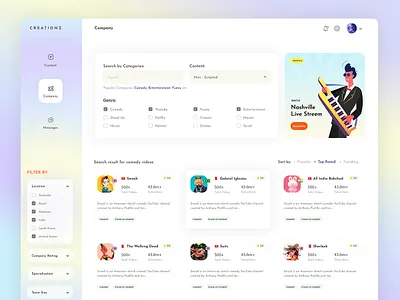 SAAS Dashboard branding clean ui creative dashboard design discover modern product design saas design tv shows web design website
