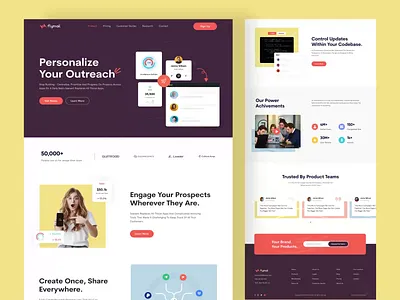Flymail - Email SaaS Landing page advertising case study dashboard email email marketing email service email template landing page marketing message musemind saas saas design saas landing sales service uiux ux design web application webapp