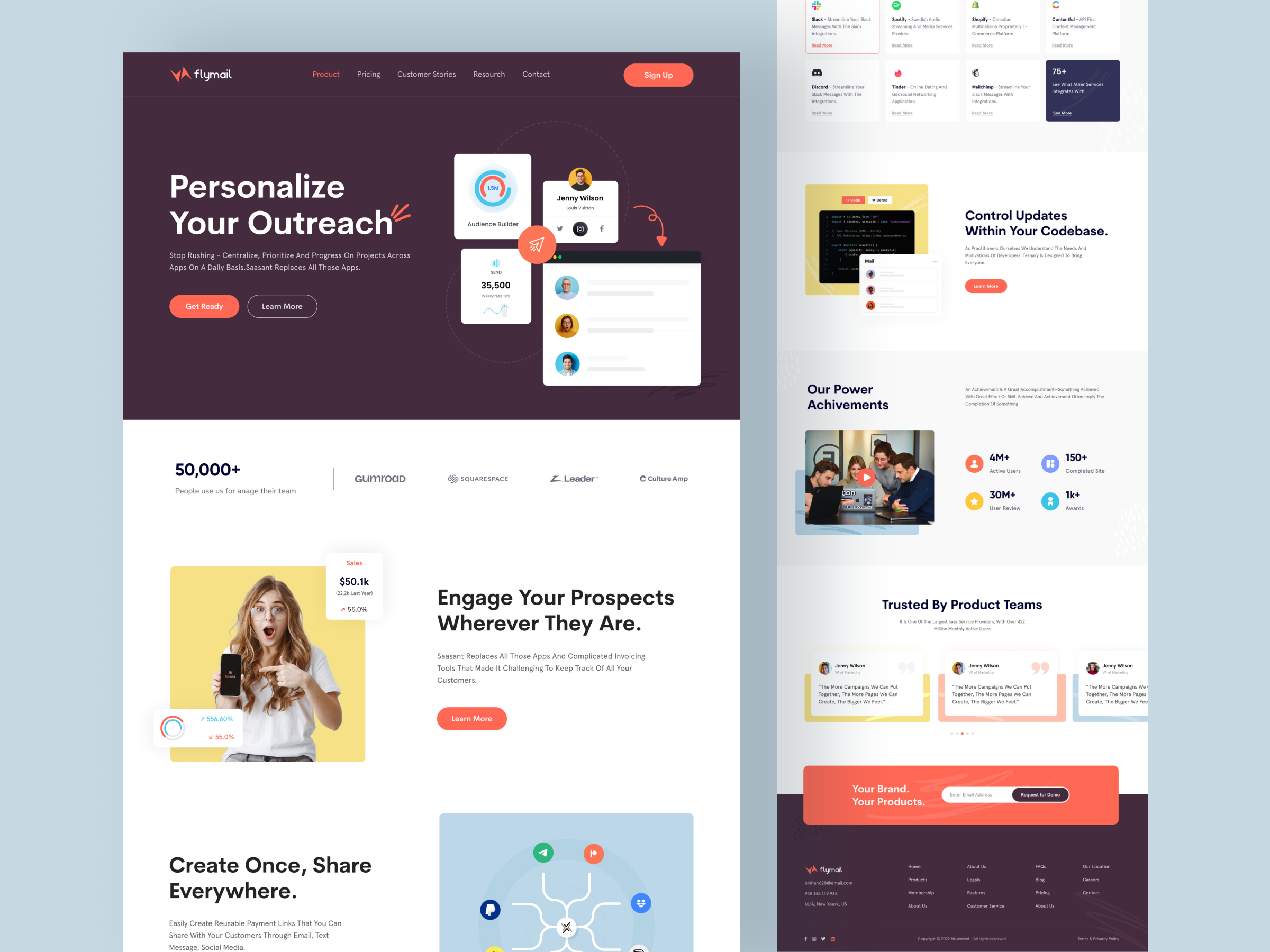 Flymail - Email SaaS Landing page by Musemind UI/UX Agency on Dribbble