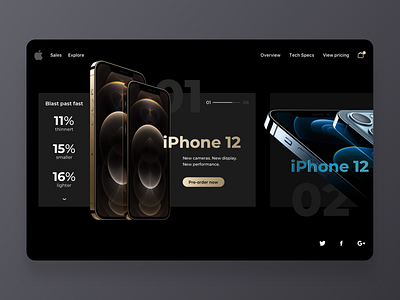 iPhone 12 Product Page Design app apple branding concept dark dark ui debut design free interface iphone iphone 12 max iphone12 minimal mobile app new iphone product product design simple website