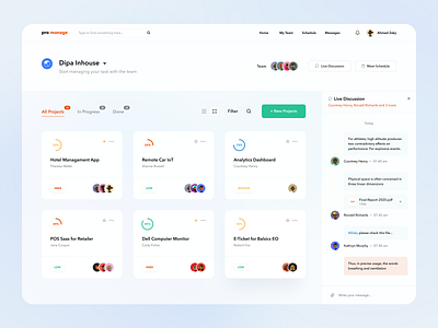 Pro:manage Web App app clean dashboard design minimal project management ui web design website
