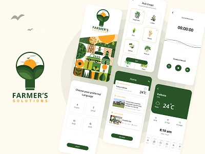 Farmer's Solutions app design application artwork branding bright colors case study design farm farm app farmer gradient graphic design illustration logo solution typography ui ux vector web